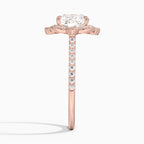 18K Solid Gold Nelly Cushion Vintage Accent Lab Diamond Ring