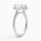18K Solid Gold Nelly Cushion Vintage Accent Lab Diamond Ring