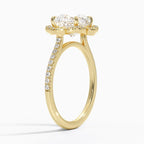 18K Solid Gold Nelly Cushion Vintage Accent Lab Diamond Ring