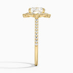 18K Solid Gold Nelly Cushion Vintage Accent Lab Diamond Ring