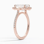 18K Solid Gold Nelly Emerald Vintage Accent Lab Diamond Ring