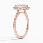18K Solid Gold Nelly Oval Vintage Accent Lab Diamond Ring