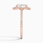 18K Solid Gold Nelly Oval Vintage Accent Lab Diamond Ring
