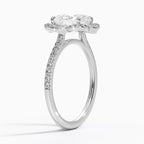 18K Solid Gold Nelly Oval Vintage Accent Lab Diamond Ring