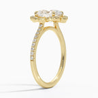 18K Solid Gold Nelly Oval Vintage Accent Lab Diamond Ring