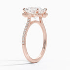 18K Solid Gold Nelly Princess Vintage Accent Lab Diamond Ring