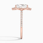 18K Solid Gold Nelly Radiant Vintage Accent Lab Diamond Ring