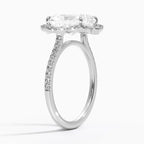 18K Solid Gold Nelly Radiant Vintage Accent Lab Diamond Ring