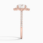 18K Solid Gold Nelly Round Vintage Accent Lab Diamond Ring