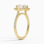 18K Solid Gold Nelly Round Vintage Accent Lab Diamond Ring