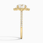 18K Solid Gold Nelly Round Vintage Accent Lab Diamond Ring