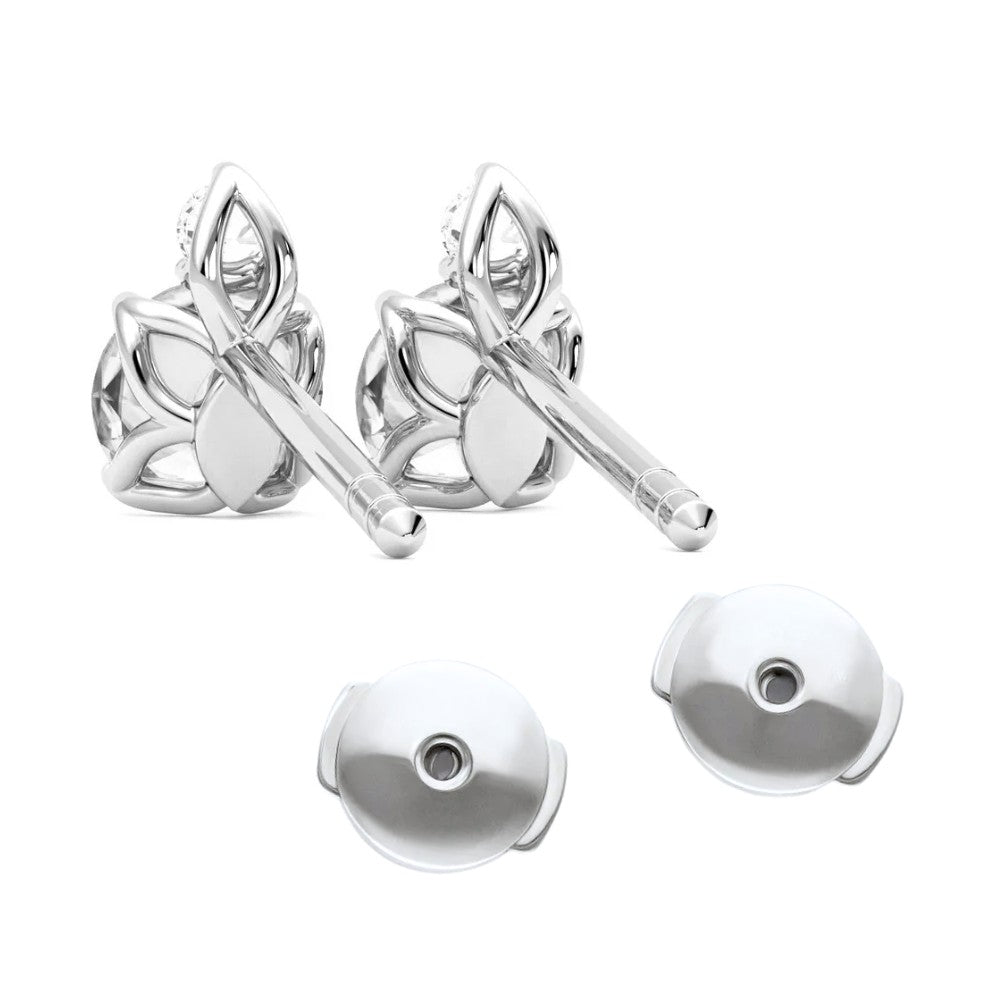 18K Solid Gold Nahla 2.4 Carat Double Round Lab Diamond Earrings