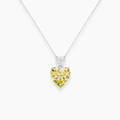 Toi et Moi Yellow & White Heart Pendant Lab Diamond ( 4 ct. tw. ) Necklace 18K Gold