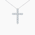 Diamond Cross 11x 0.1 carat round | VVS-VS EF lab diamond | White Gold 18K | 16 inches chain