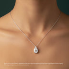 Pear Diamond Solitaire Pendant Necklace⁠