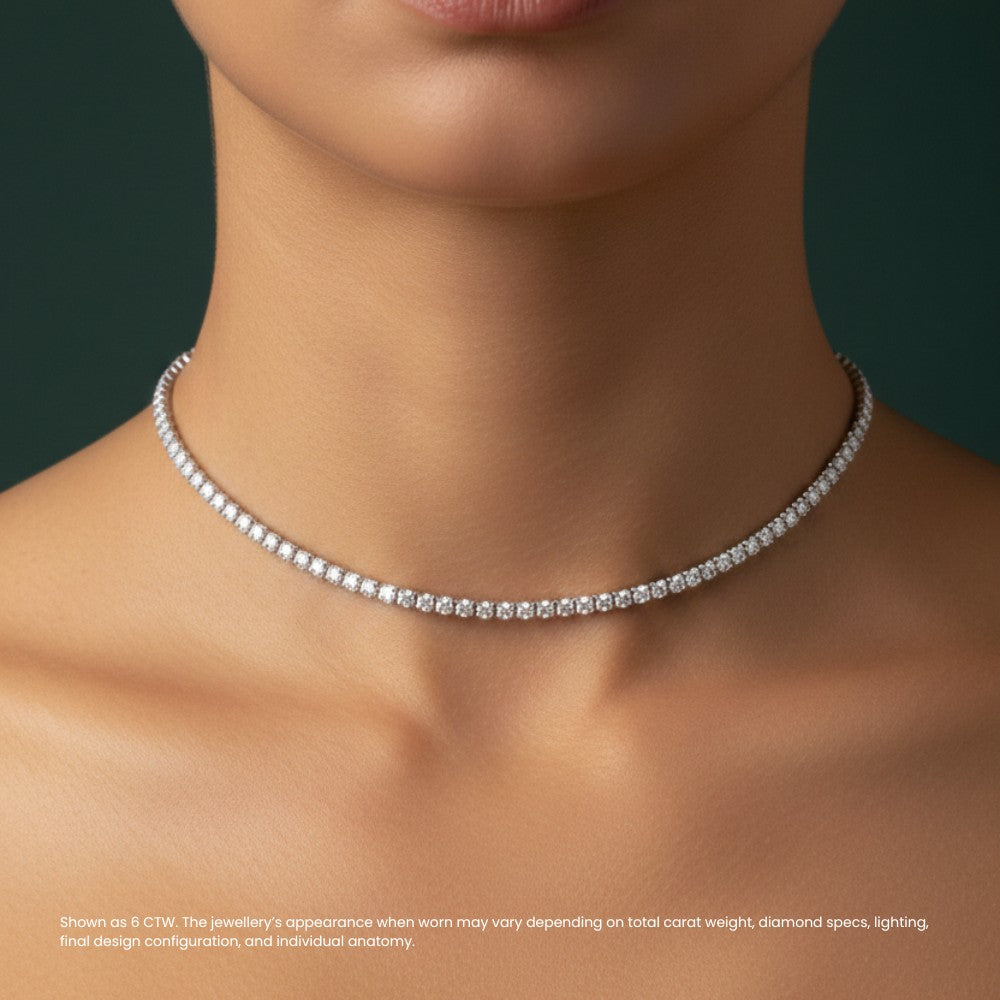 Classic Diamond Tennis Choker Necklace⁠