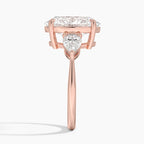 Oval Cut Three-Stone Diamond Engagement Ring with Pear Sides in Solid Gold⁠
