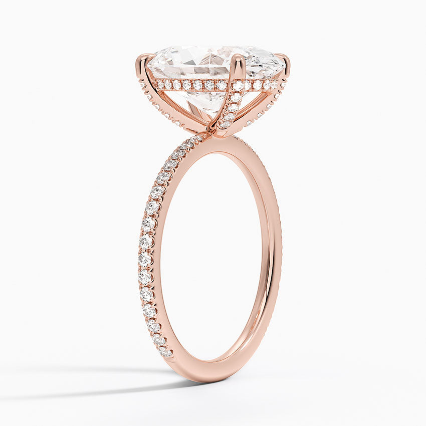 4 Carat Pave Lab Grown Diamond Engagement Ring in 18k Gold