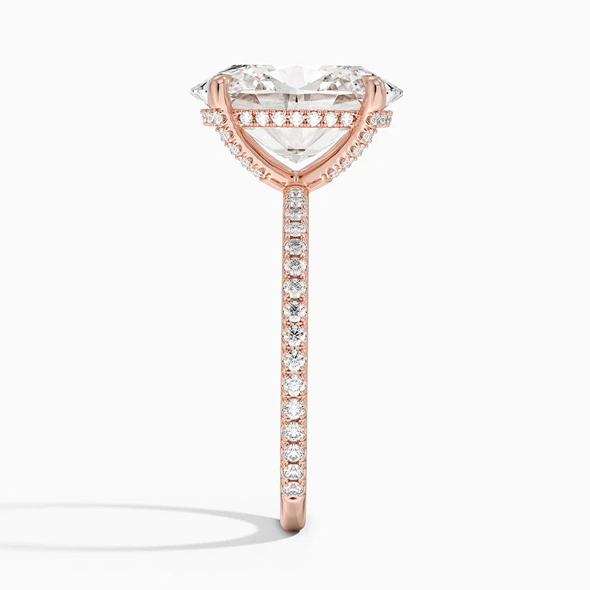 4 Carat Pave Lab Grown Diamond Engagement Ring in 18k Gold