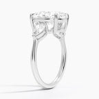 Oval Cut Three-Stone Diamond Engagement Ring with Pear Sides in Solid Gold⁠
