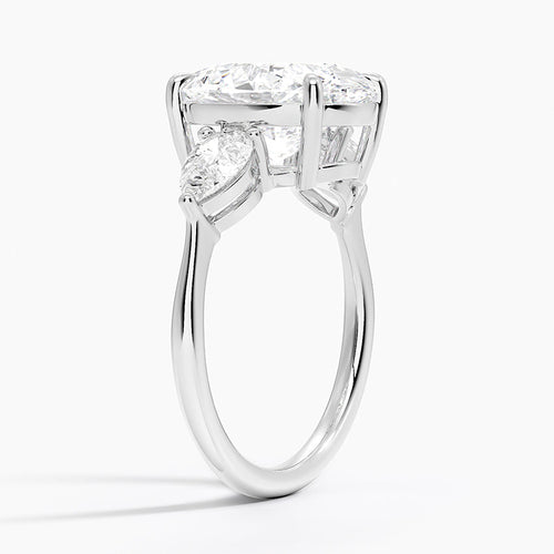 4 Carat Trilogy Lab Grown Diamond Engagement Ring in 18k Gold