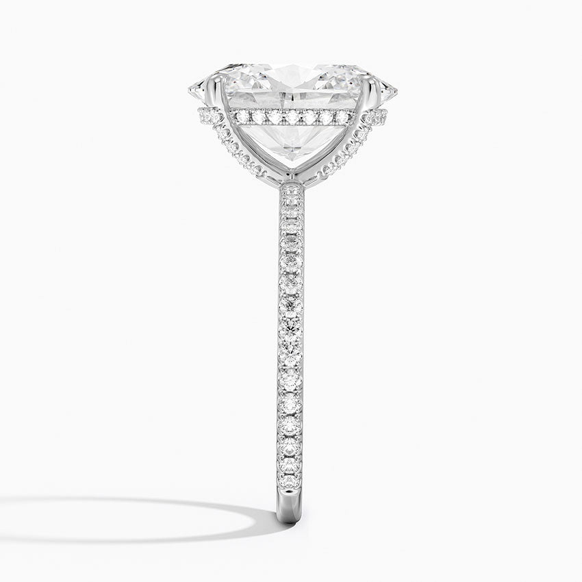 4 Carat Pave Lab Grown Diamond Engagement Ring in 18k Gold