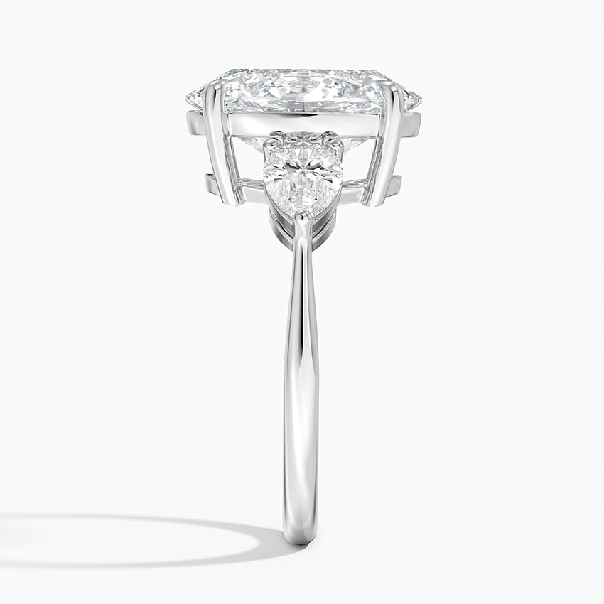 Pear Cut Three-Stone Engagement Ring in Solid Gold⁠