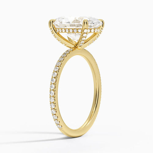 4 Carat Pave Lab Grown Diamond Engagement Ring in 18k Gold