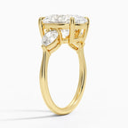 Pear Cut Three-Stone Engagement Ring in Solid Gold⁠