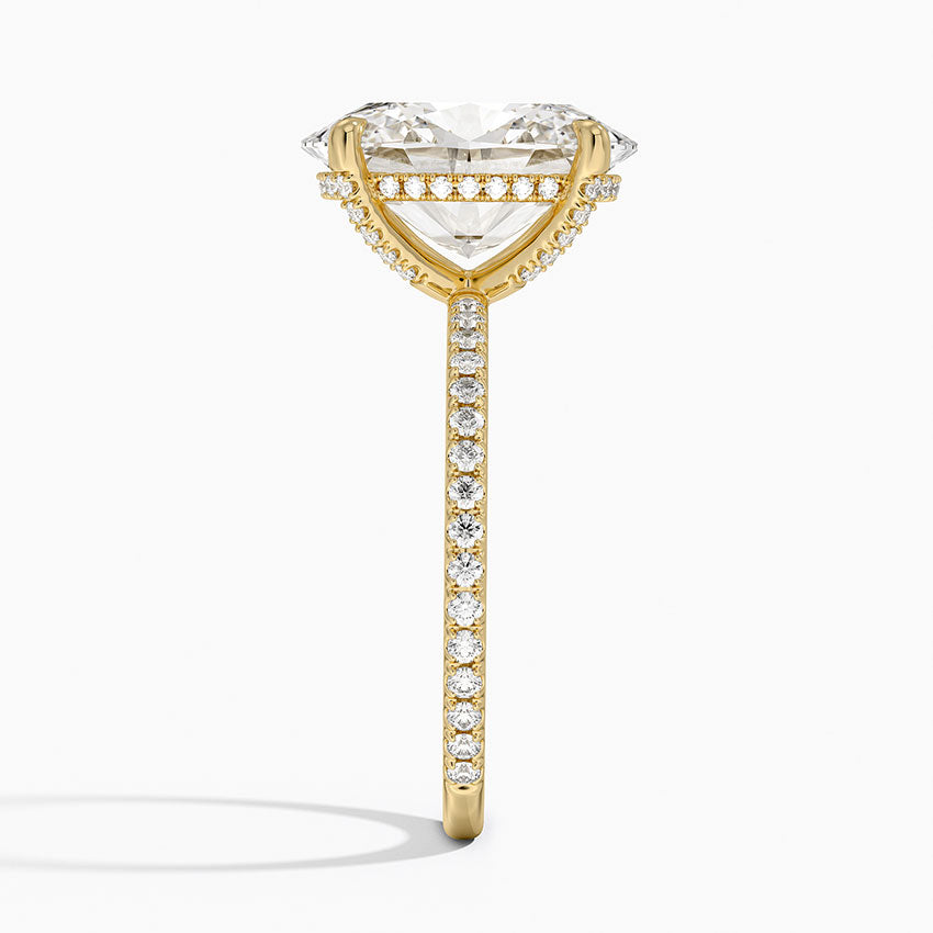 4 Carat Pave Lab Grown Diamond Engagement Ring in 18k Gold