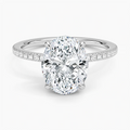 2.5 ct. Oval Lab Diamond Hidden Halo 3/4 Diamonds Pave Setting White Gold 18K