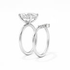 18K Solid Gold Oval Lab Grown Diamond Contour Ring Set