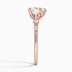 18K Solid Gold Poppy Heart Accent Lab Diamond Ring
