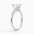 18K Solid Gold Poppy Heart Accent Lab Diamond Ring