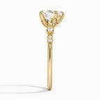 18K Solid Gold Poppy Heart Accent Lab Diamond Ring