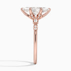 18K Solid Gold Poppy Marquise Accent Lab Diamond Ring