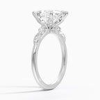 18K Solid Gold Poppy Marquise Accent Lab Diamond Ring