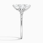 18K Solid Gold Poppy Marquise Accent Lab Diamond Ring
