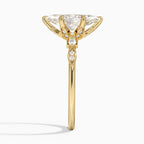 18K Solid Gold Poppy Marquise Accent Lab Diamond Ring