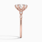 18K Solid Gold Poppy Oval Accent Lab Diamond Ring