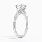 18K Solid Gold Poppy Oval Accent Lab Diamond Ring
