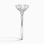 18K Solid Gold Poppy Oval Accent Lab Diamond Ring