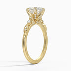 18K Solid Gold Poppy Oval Accent Lab Diamond Ring