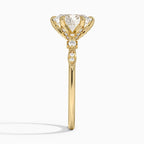 18K Solid Gold Poppy Oval Accent Lab Diamond Ring