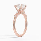 18K Solid Gold Poppy Pear Accent Lab Diamond Ring