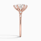 18K Solid Gold Poppy Pear Accent Lab Diamond Ring