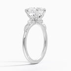 18K Solid Gold Poppy Pear Accent Lab Diamond Ring