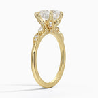 18K Solid Gold Poppy Pear Accent Lab Diamond Ring