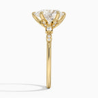 18K Solid Gold Poppy Pear Accent Lab Diamond Ring