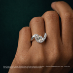 18K Solid Gold Pantera Eye Pear Pavé Lab Diamond Ring